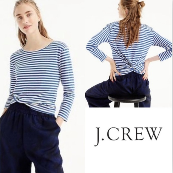 J. Crew Striped Twist Back Top - Picture 7 of 12